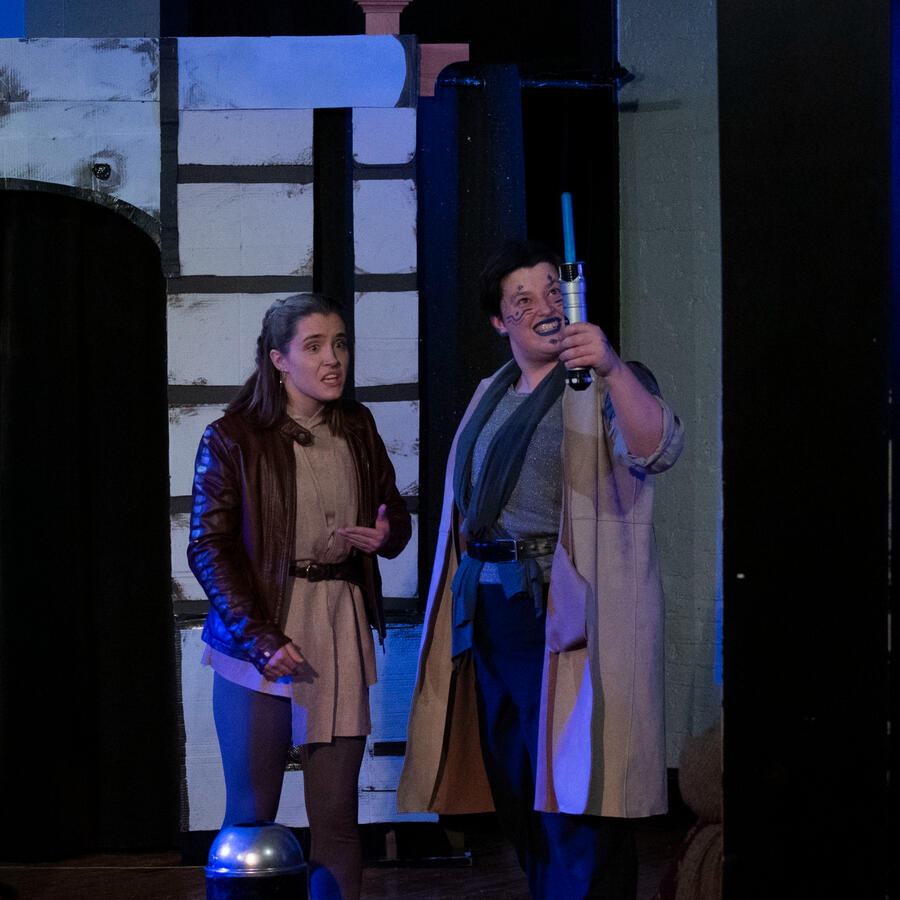 Megan Parlett and Austen Bell in A King and No King