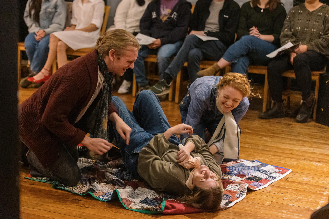 Kyle Showalter, Molly Minter, and Ashley Wright in King Lear